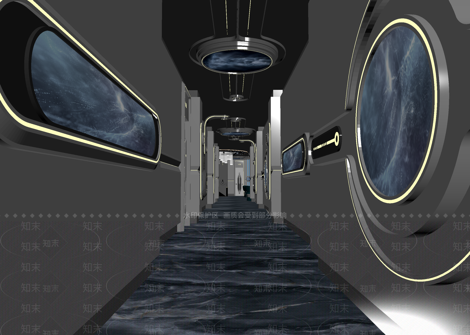 现代走廊3D模型下载【ID:1214813542】
