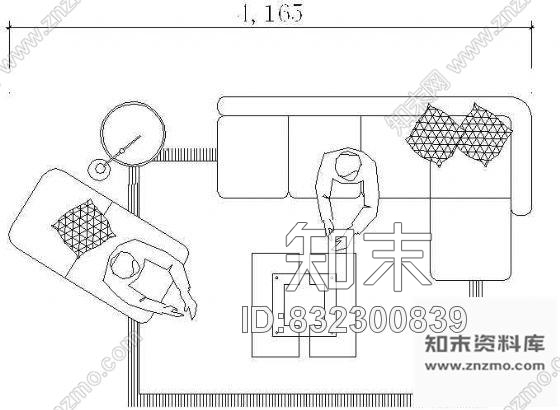 图块/节点沙发图块9cad施工图下载【ID:832300839】