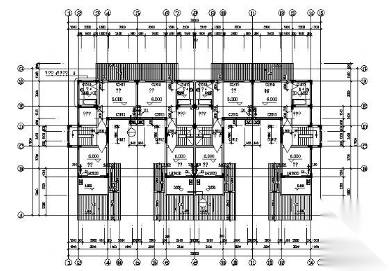 某江南风格三层联体别墅建筑方案图cad施工图下载【ID:149920192】