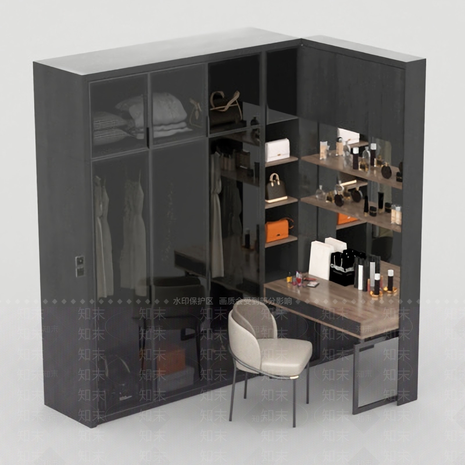 现代衣柜免费3D模型下载【ID:1123746147】