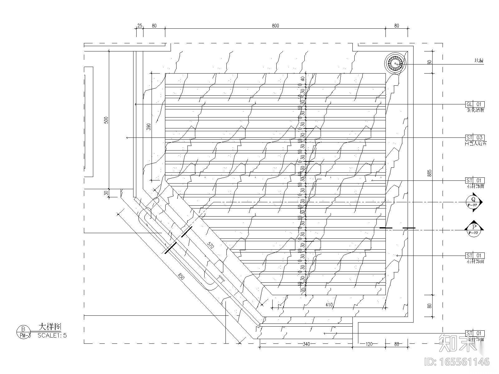 丽景紫园A户型现代风格施工图设计cad施工图下载【ID:165561146】