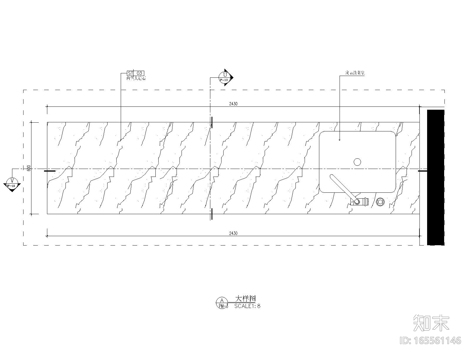 丽景紫园A户型现代风格施工图设计cad施工图下载【ID:165561146】