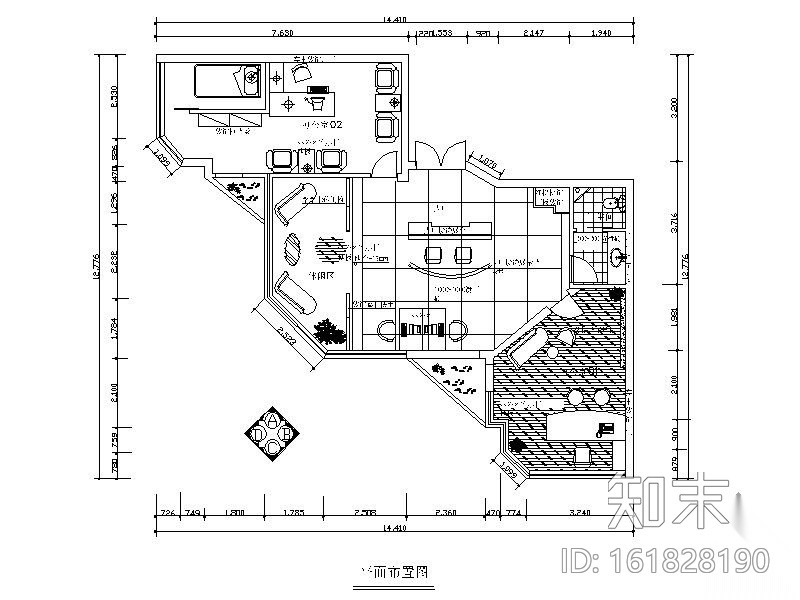 [南京]某装饰公司办公空间装修图cad施工图下载【ID:161828190】