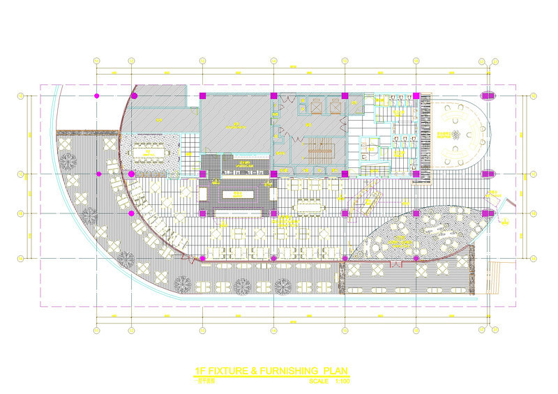 一层自助餐厅cad平面图cad施工图下载【ID:149613133】