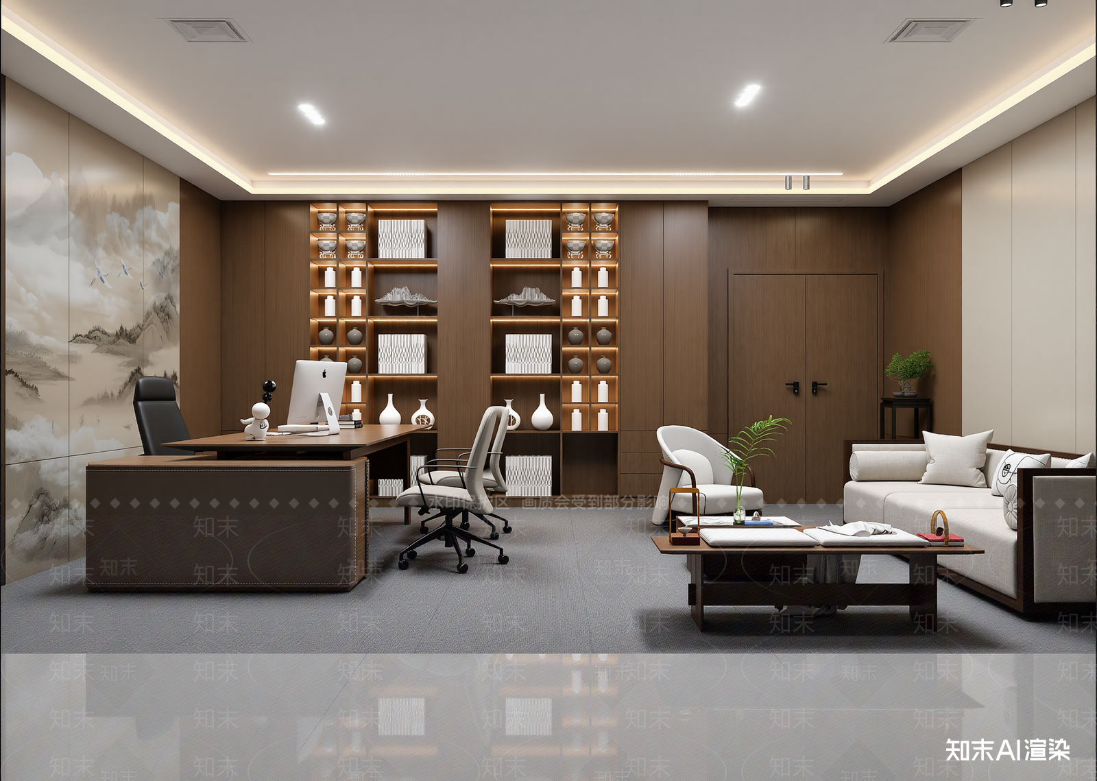现代经理办公室3D模型下载【ID:1214801535】