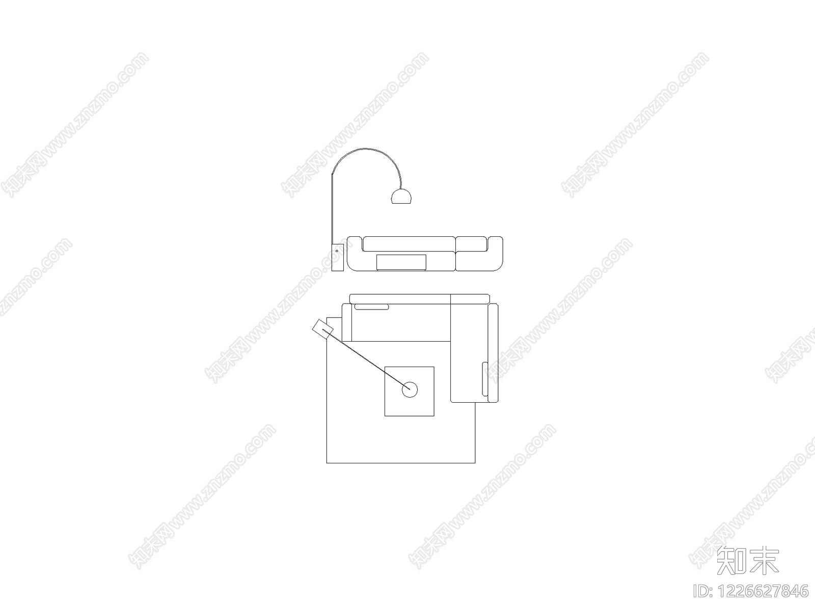 现代,意式沙发CAD图纸
