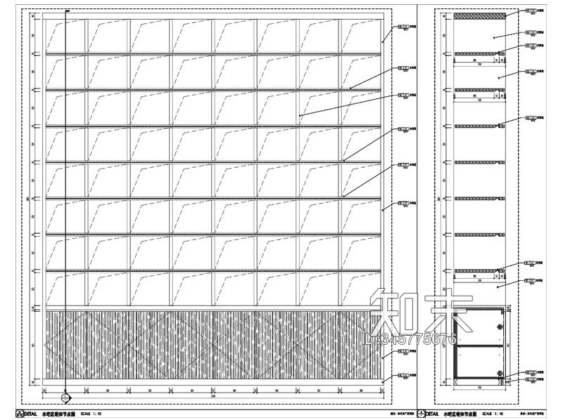 售楼处水吧区柜体节点图施工图下载【ID:345775676】