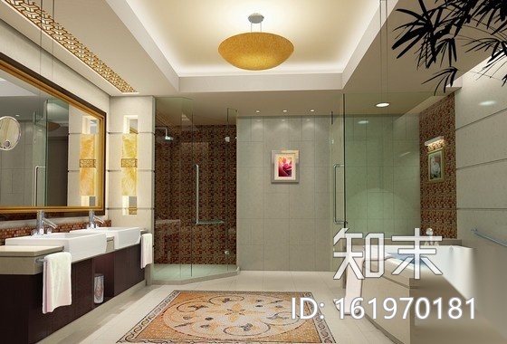 [深圳]某国际四星级商务酒店总统套房施工图（含效果）cad施工图下载【ID:161970181】