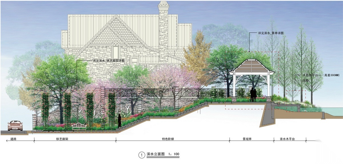 [四川]高档滨水别墅区景观扩初设计方案施工图下载【ID:161018180】