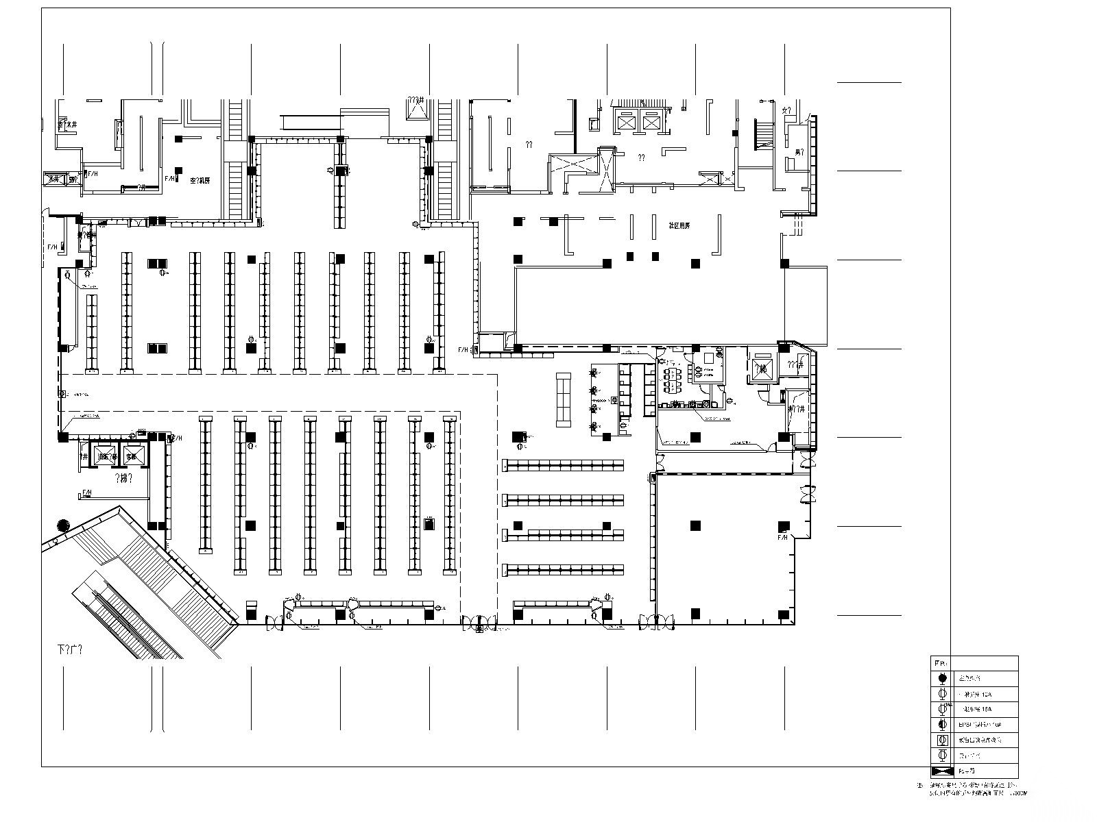 迪卡侬合肥银泰城店全套施工图(含水暖电）cad施工图下载【ID:160706163】