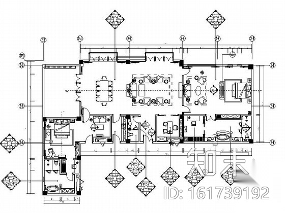 [西藏]清新蓝色调酒店豪华总统套房施工图（含效果图）cad施工图下载【ID:161739192】