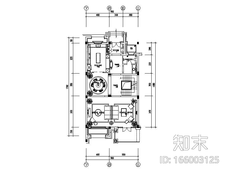 [浙江]某别墅样板间设计施工图（室内方案软装）cad施工图下载【ID:166003125】