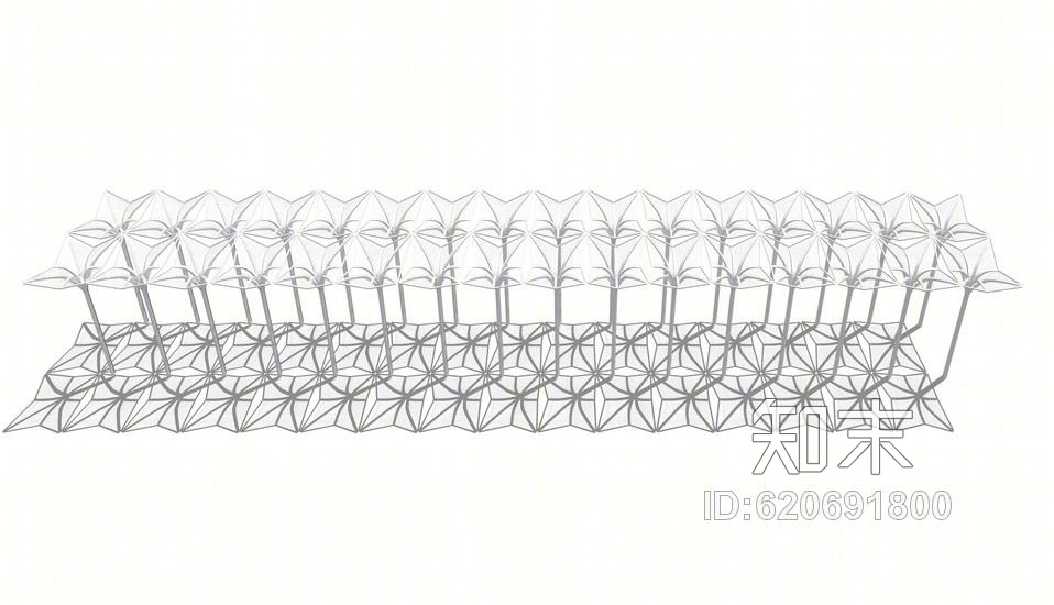 现代构筑物廊架SU模型下载【ID:620691800】