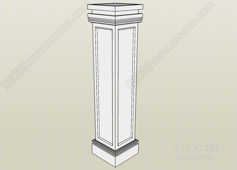 现代柱子SU模型下载【ID:942163954】
