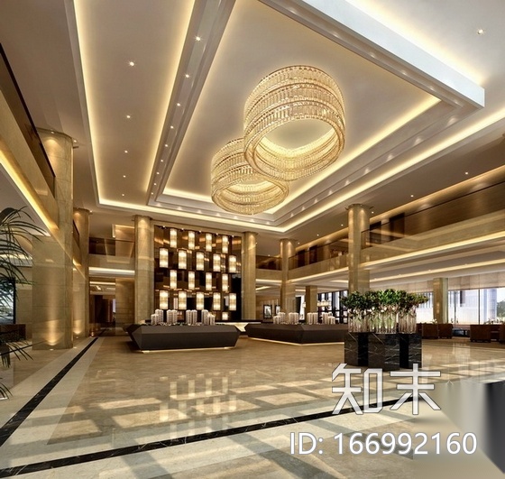 [天津]高档现代国际家访城办公室施工图（含效果）cad施工图下载【ID:166992160】
