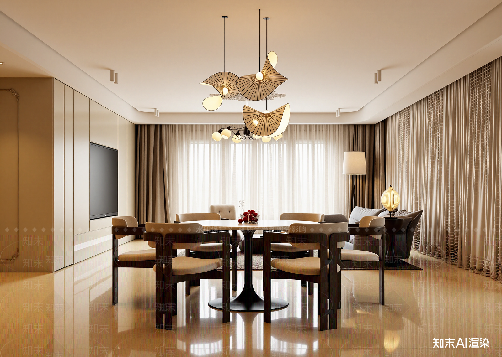 现代家居餐厅3D模型下载【ID:1214848427】