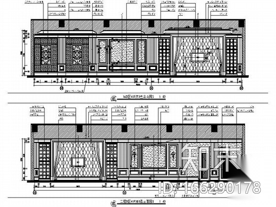 高级会所B型VIP包房装修图cad施工图下载【ID:166290178】