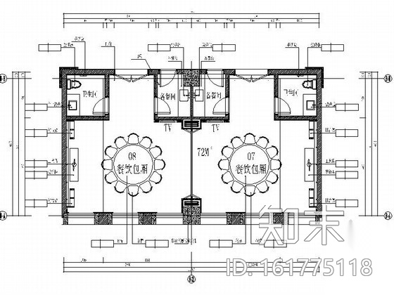 77㎡中餐厅包间室内施工图cad施工图下载【ID:161775118】