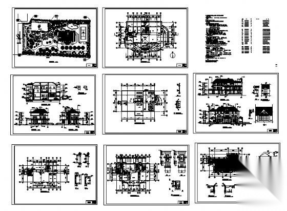 某三层别墅建筑施工图cad施工图下载【ID:149922144】