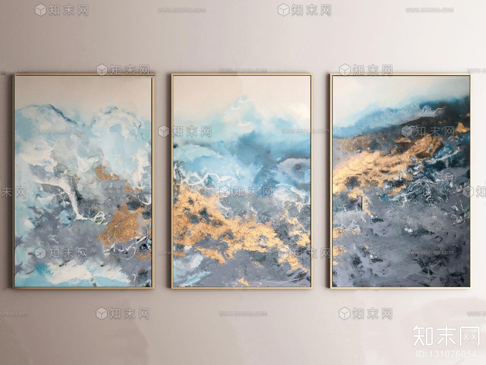 现代抽象装饰画3D模型下载【ID:131076054】