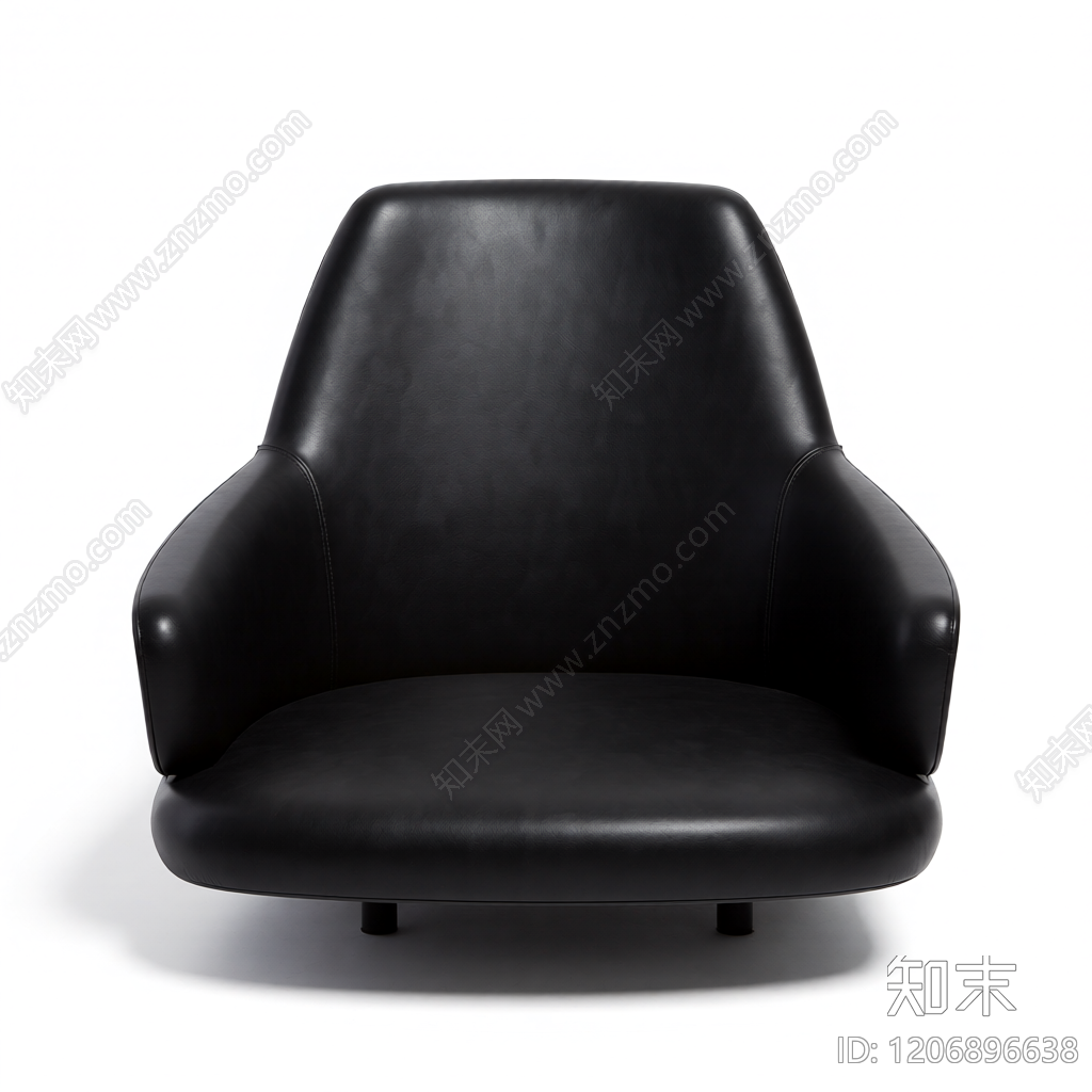 黑色现代单人椅3D模型下载【ID:1206896638】