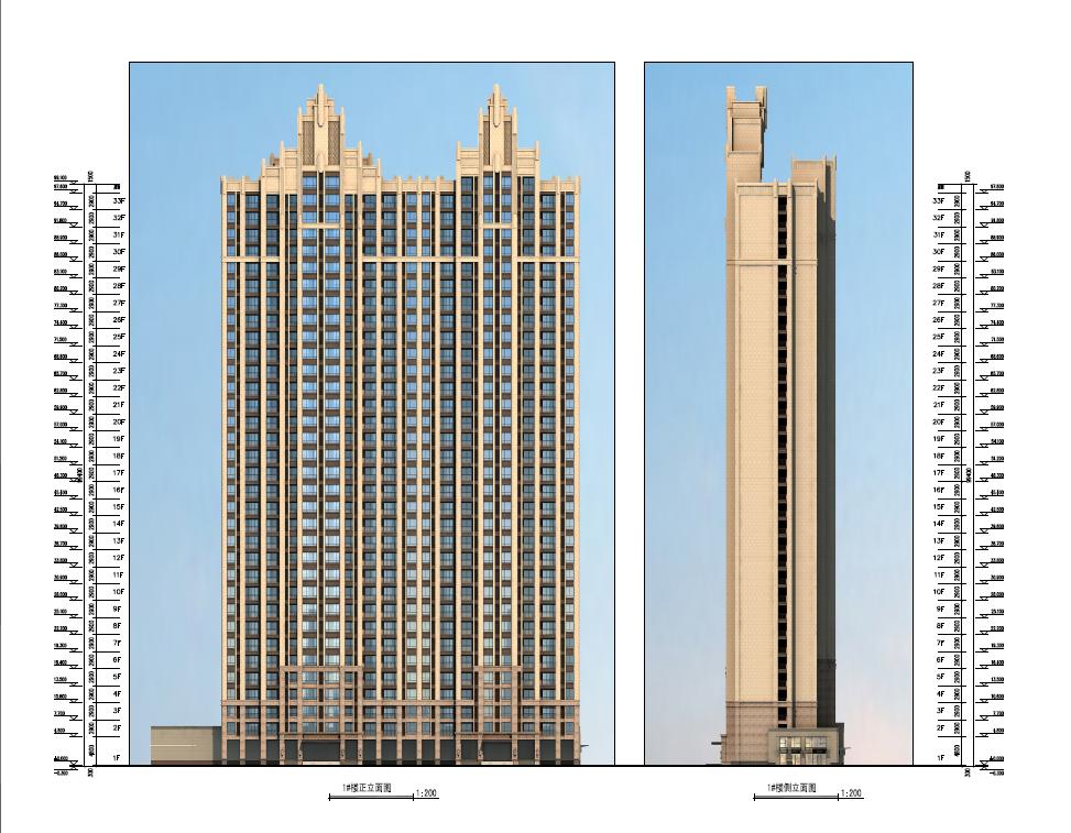 [西安]高层现代artdeco风格优质高端点式住宅楼建筑设...cad施工图下载【ID:166446124】