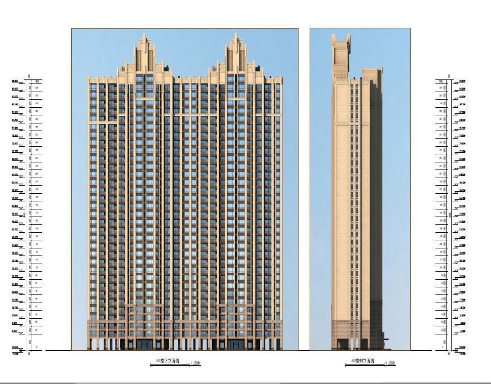 [西安]高层现代artdeco风格优质高端点式住宅楼建筑设...cad施工图下载【ID:166446124】