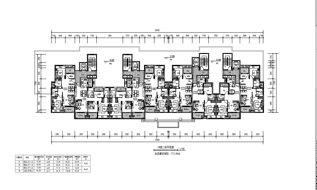 [西安]高层现代artdeco风格优质高端点式住宅楼建筑设...cad施工图下载【ID:166446124】