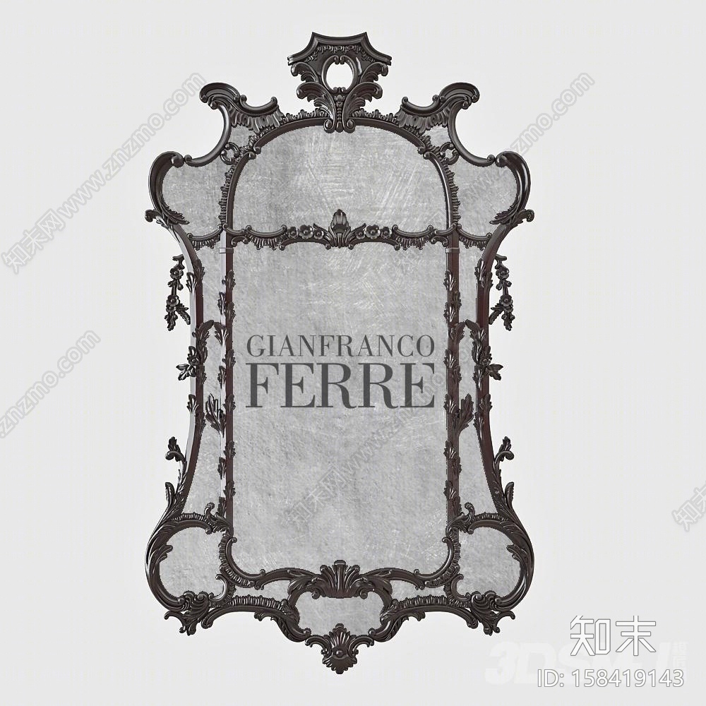 西式经典欧式雕花镜子国外下载3D模型下载【ID:158419143】