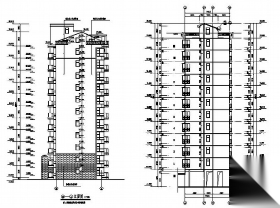 [湖南益阳市]某十一层住宅楼建筑施工图cad施工图下载【ID:167048198】