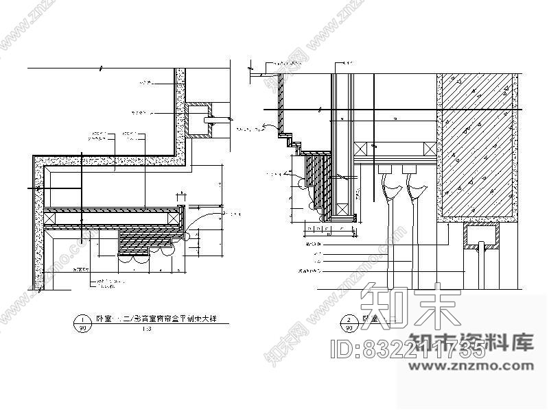 图块/节点样板房窗帘盒节点cad施工图下载【ID:832211735】