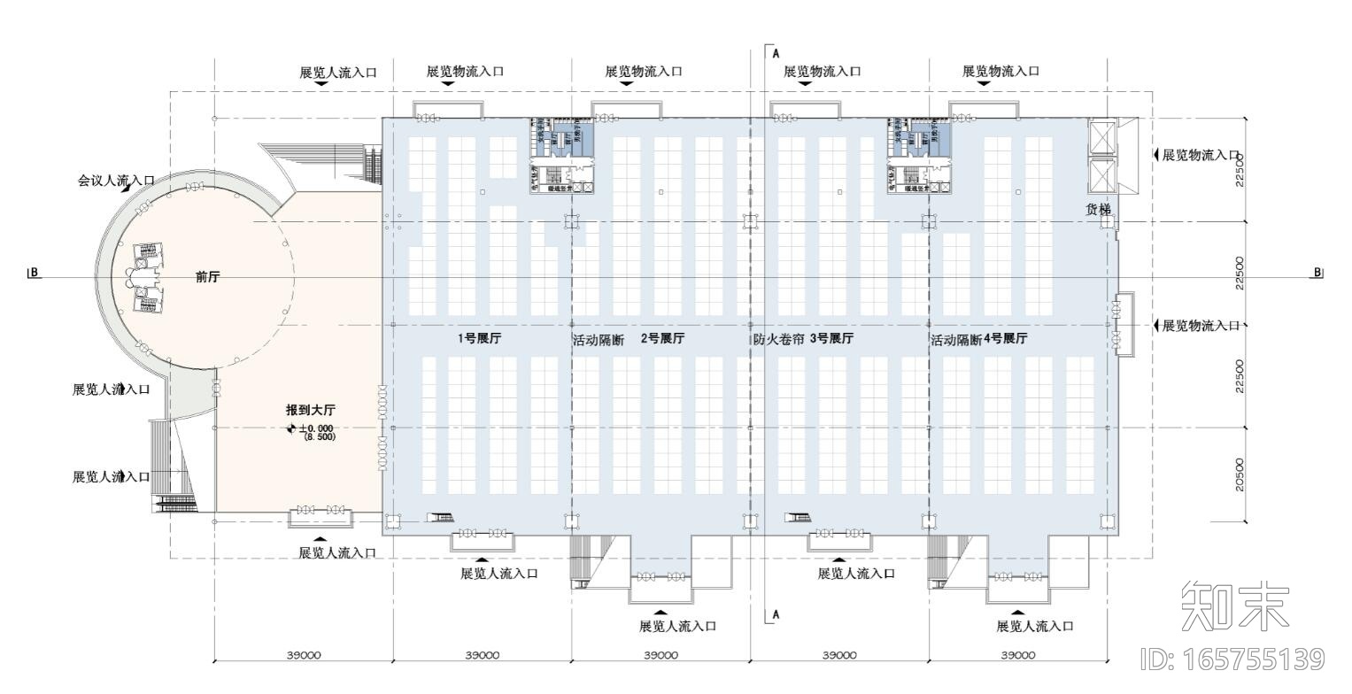 [山东]青岛会展中心扩建设计方案图cad施工图下载【ID:165755139】