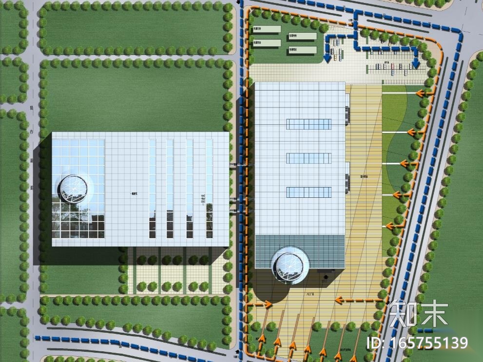 [山东]青岛会展中心扩建设计方案图cad施工图下载【ID:165755139】