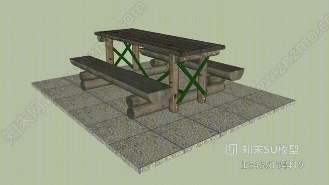 萨里亚克休息区野餐桌SU模型下载【ID:435184410】