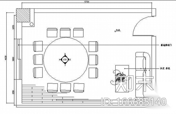 餐厅小包厢装修图一cad施工图下载【ID:166685140】