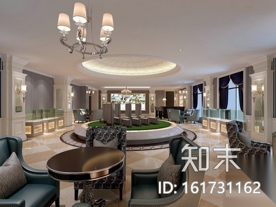 [福州]高档小区欧式风格售楼处室内装修施工图cad施工图下载【ID:161731162】