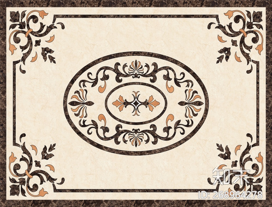 地面拼贴图花贴图下载【ID:268964278】