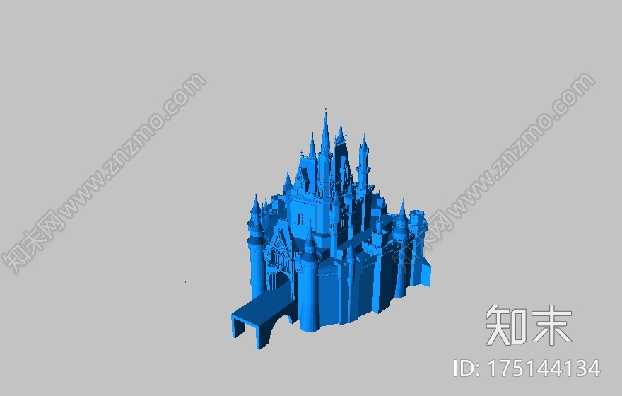 迪斯尼城堡模型3d打印模型下载【ID:175144134】