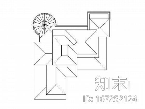 某三层独栋别墅户型平面图（南入口、340平方米）施工图下载【ID:167252124】