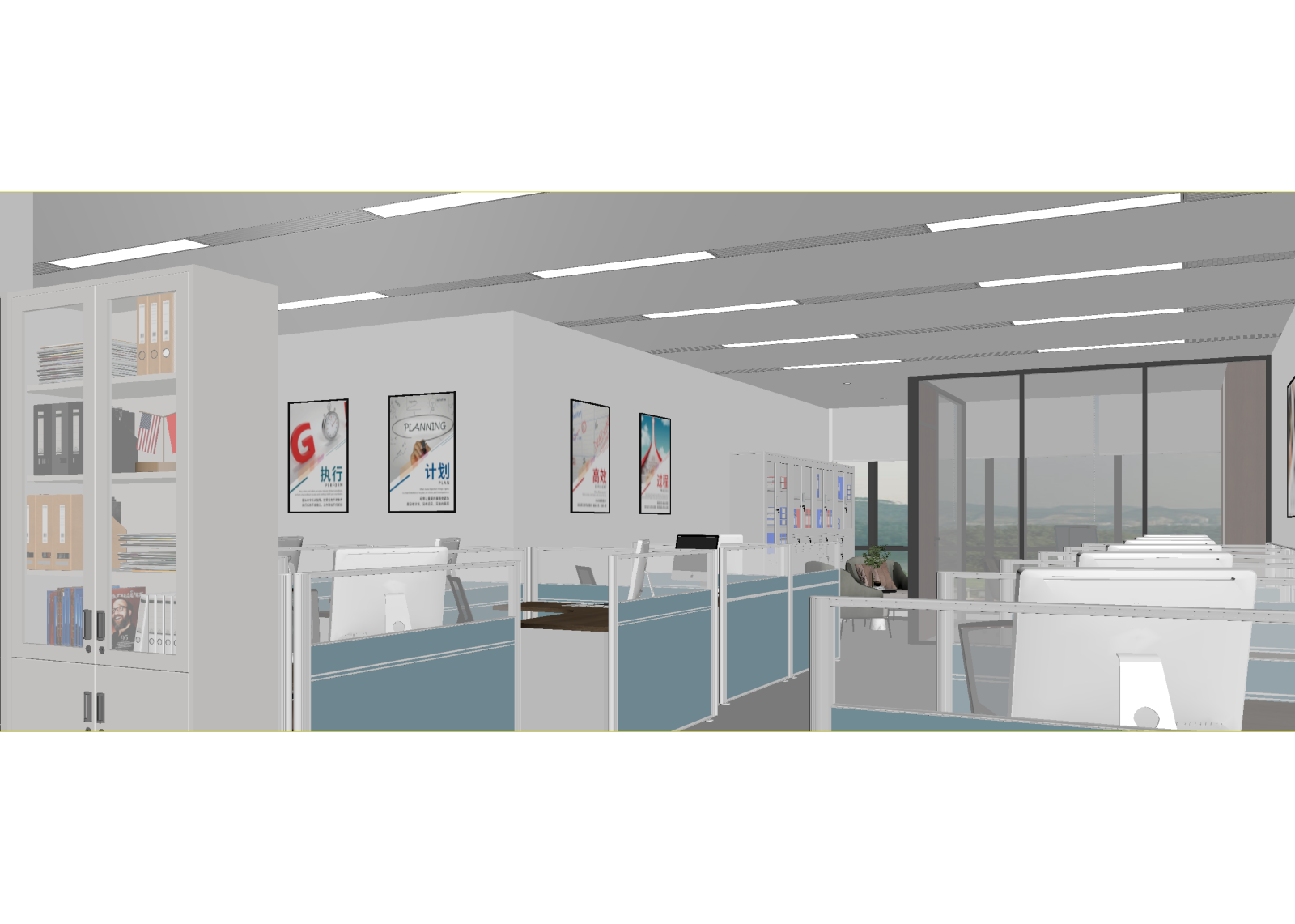 现代办公区3D模型下载【ID:1214973592】