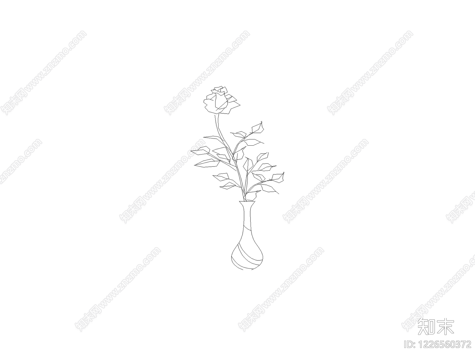 现代花CAD图纸