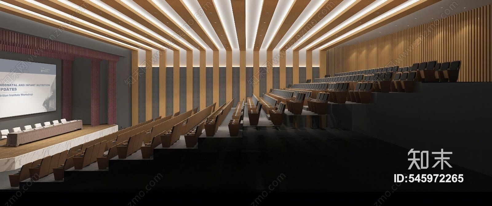 日式报告厅3D模型下载【ID:545972265】