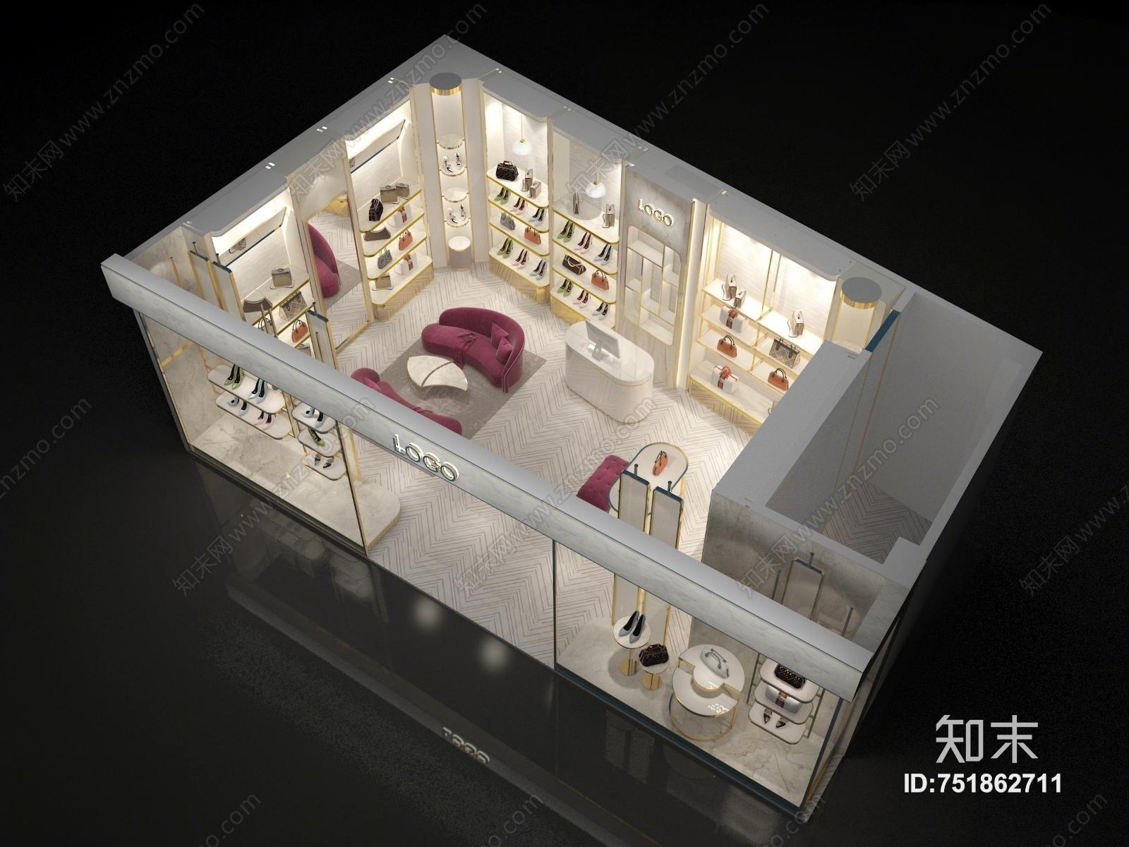 现代鞋店3D模型下载【ID:751862711】