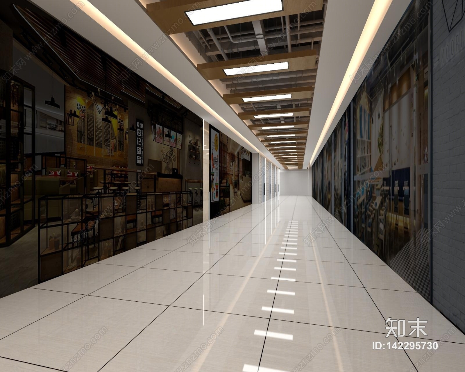 工业风地铁地下商城过道出入口3D模型下载【ID:142295730】