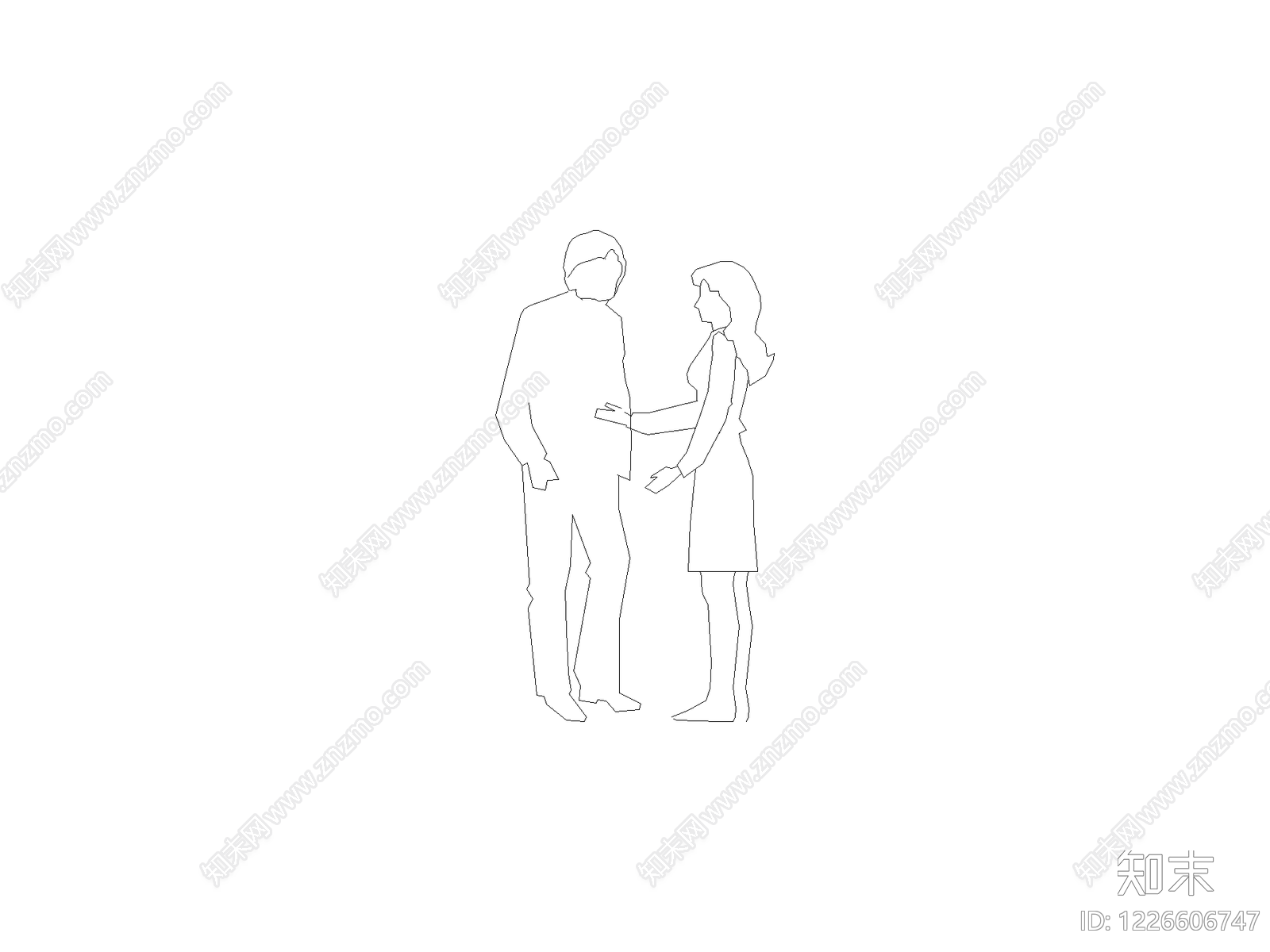 现代人物CAD图纸