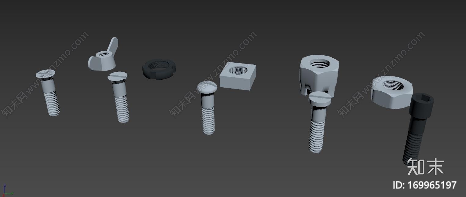 常用机械螺丝CG模型下载【ID:169965197】