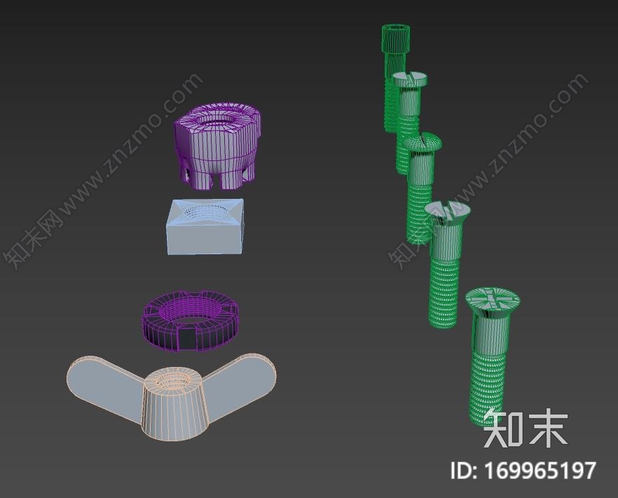 常用机械螺丝CG模型下载【ID:169965197】