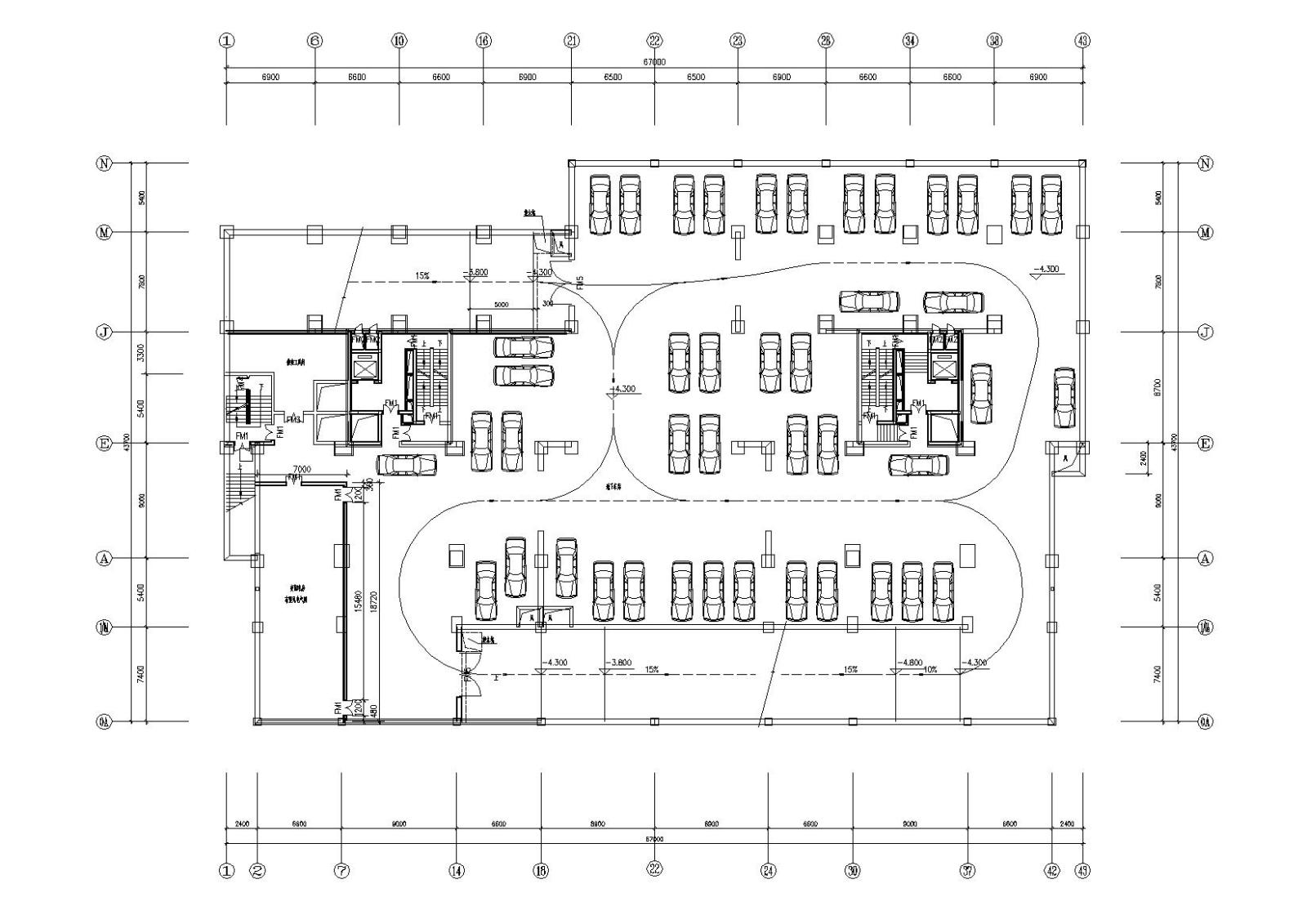 [湖南]长沙商业商务住宅综合大厦建筑施工图cad施工图下载【ID:149551178】