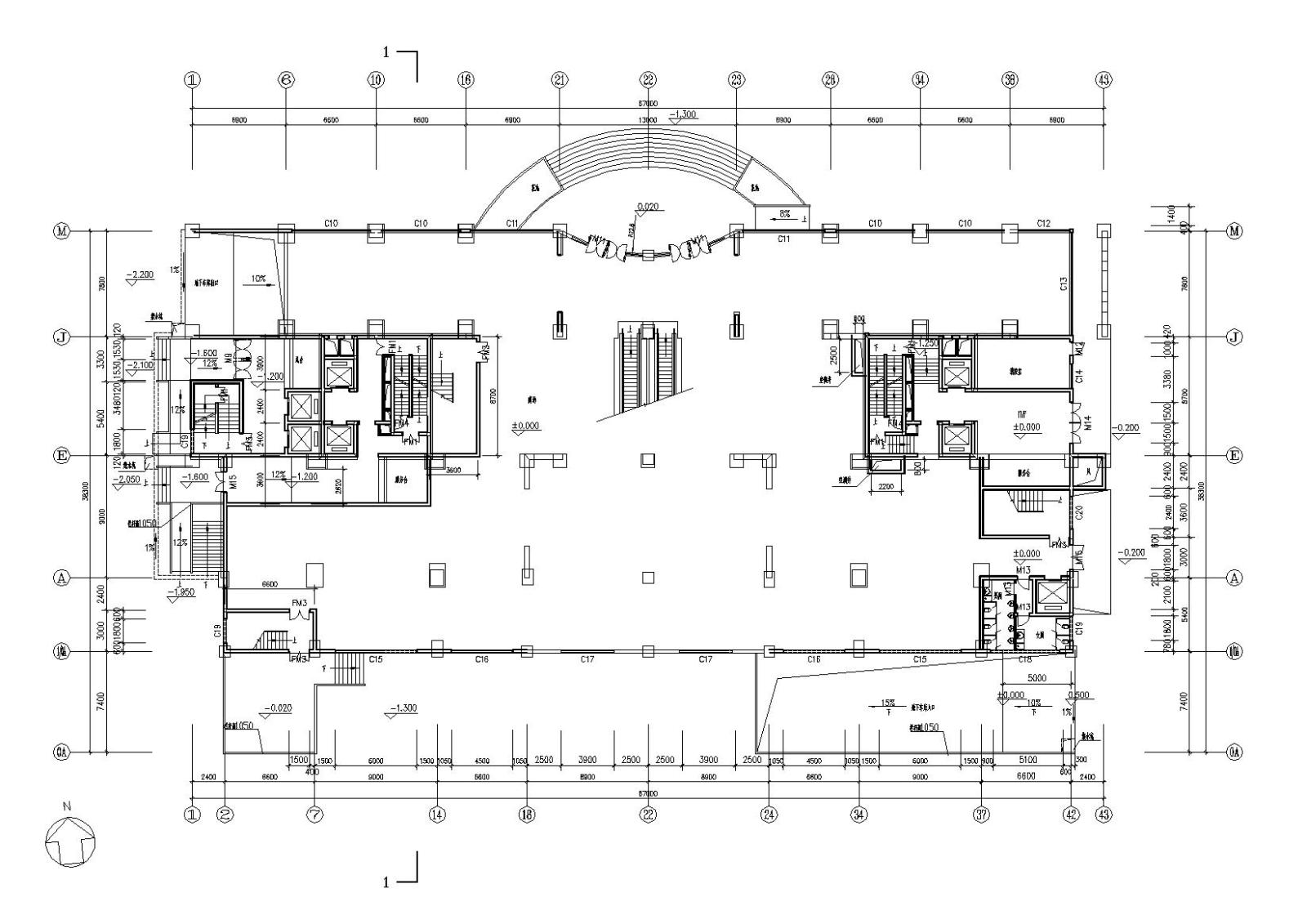 [湖南]长沙商业商务住宅综合大厦建筑施工图cad施工图下载【ID:149551178】