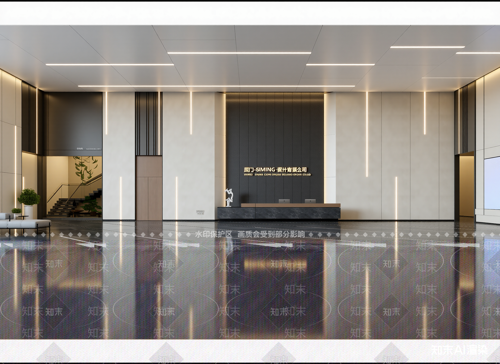 办公大厅3D模型精品下载_3dmax模型_知末网
